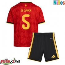 Camiseta Bélgica Maxim De Cuyper #5 Primera Equipación para niños Mundial 2026 manga corta (+ pantalones cortos)